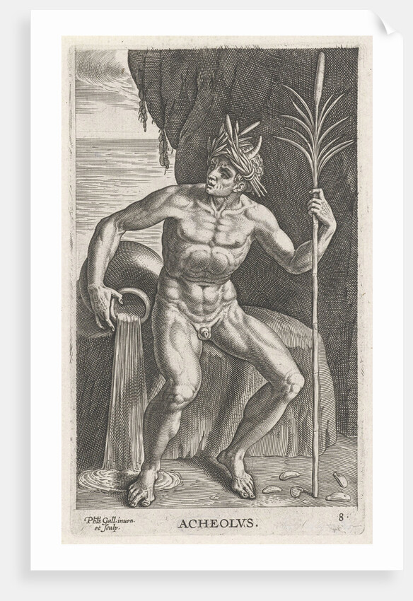 Sea God Achelous by Philips Galle