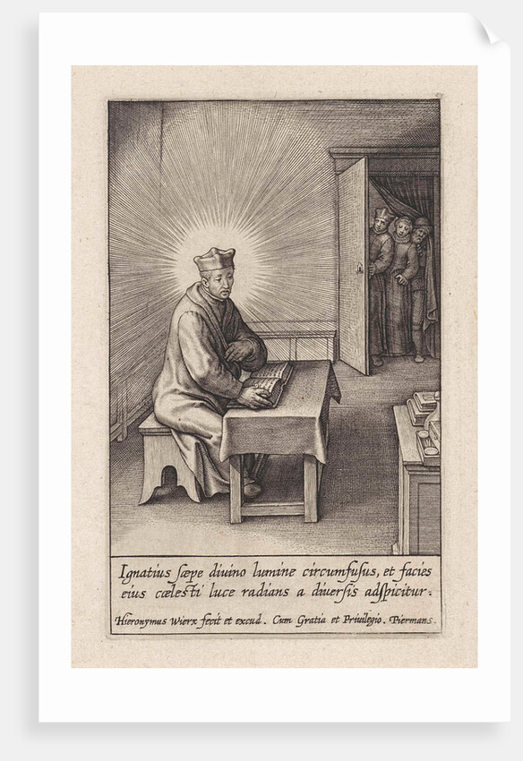 Ignatius Loyola surrounded by divine light by Hieronymus Wierix