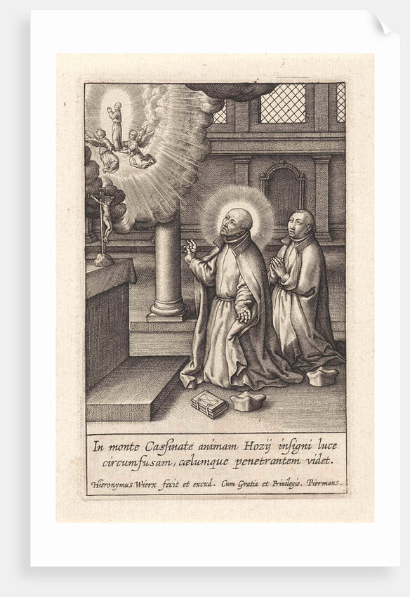 Ignatius Loyola has a Vision of the Assumption of Diego Hoces by Hieronymus Wierix