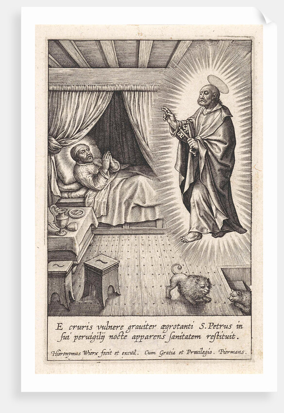 Ignatius Loyola has a vision of Peter by Hieronymus Wierix