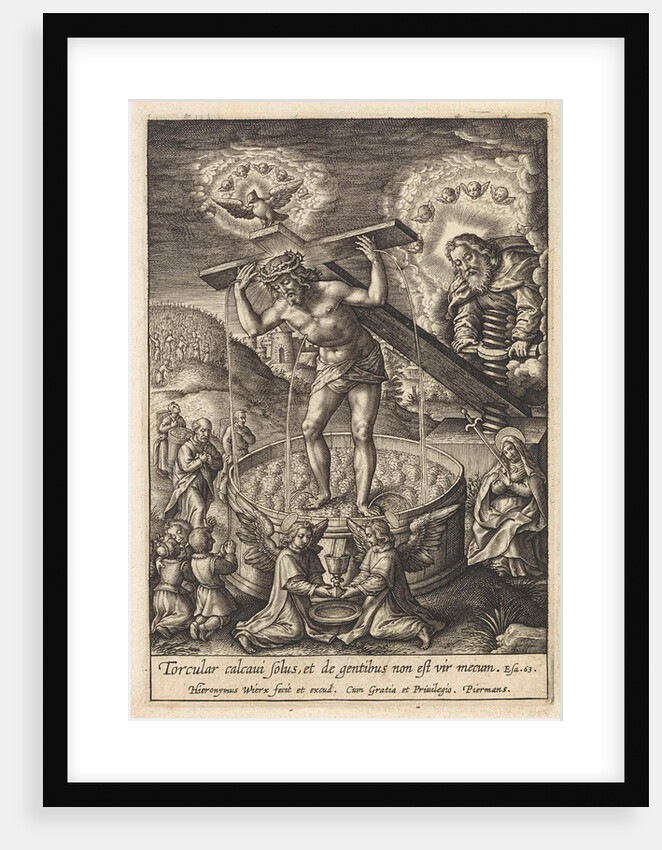 Christ in the wine press by Hieronymus Wierix