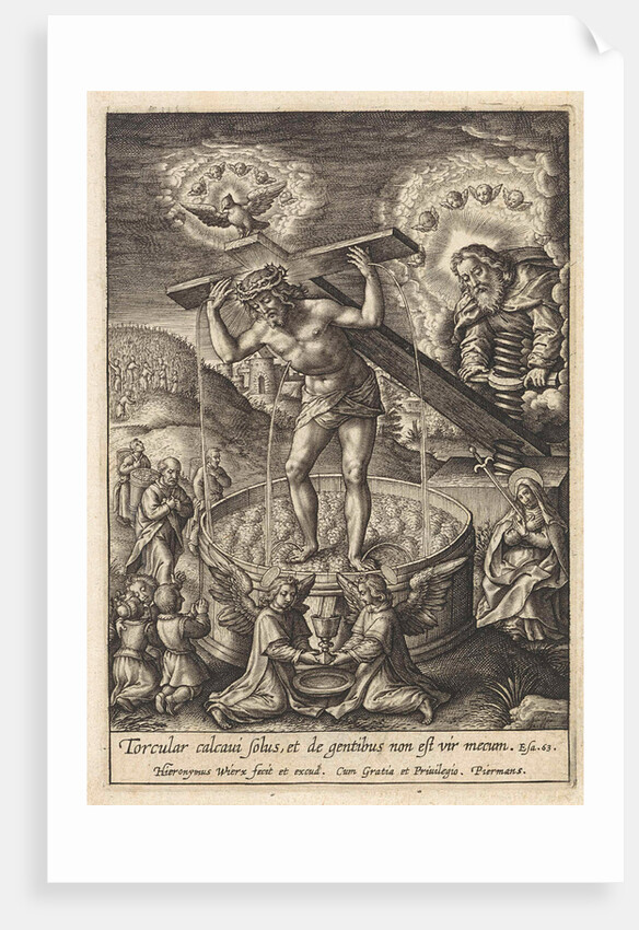 Christ in the wine press by Hieronymus Wierix