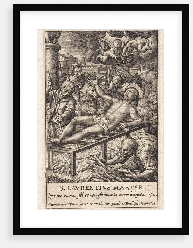 St. Lawrence laying on a lattice by Antonie Wierix III