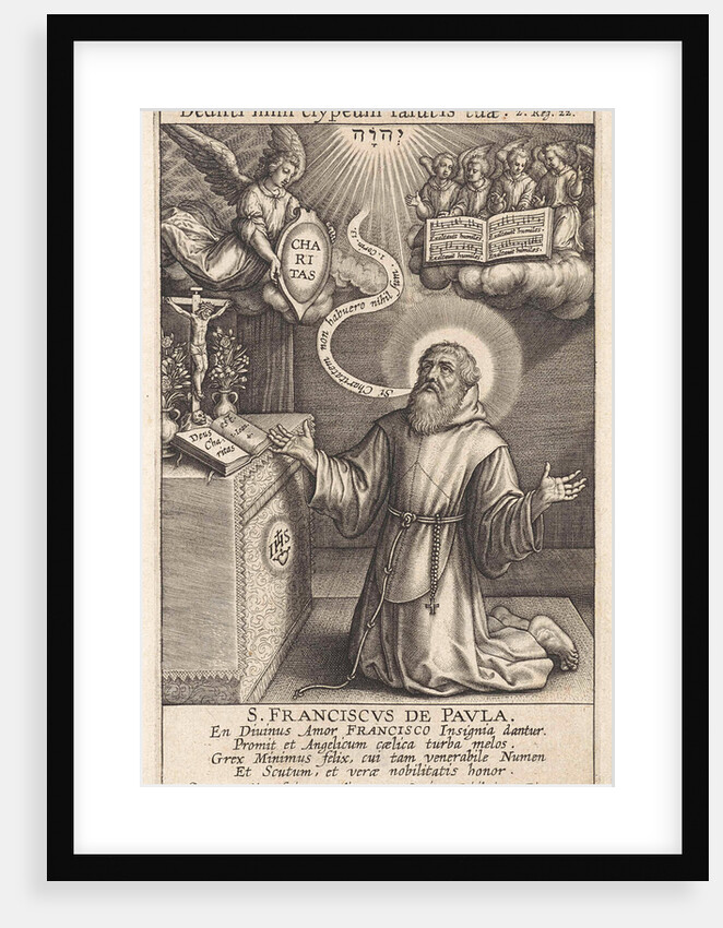 Angel Appears to St. Francis of Paola by Hieronymus Wierix