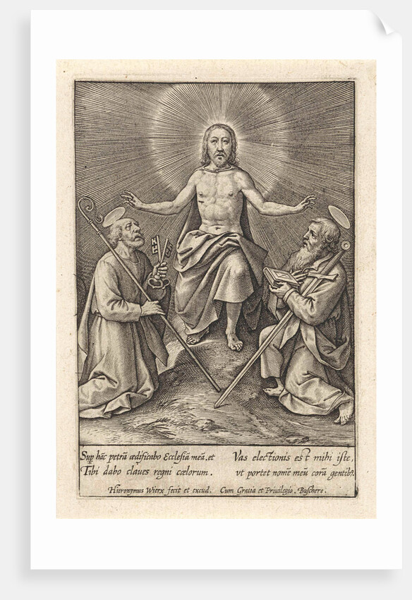 Risen Christ with Peter and Paul by Hieronymus Wierix