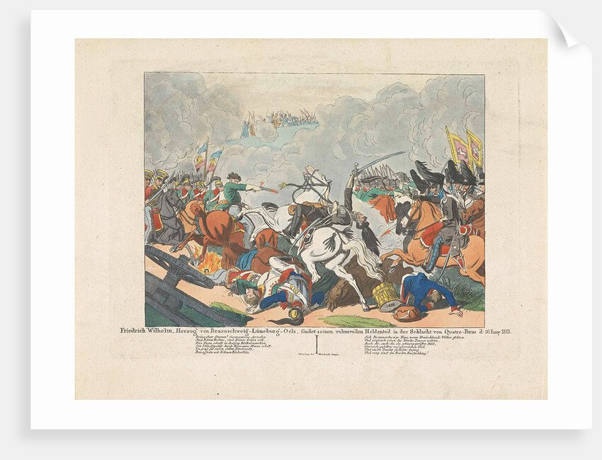 The fall of Frederick William, Duke of Brunswick, 1815 by Friedrich Campe