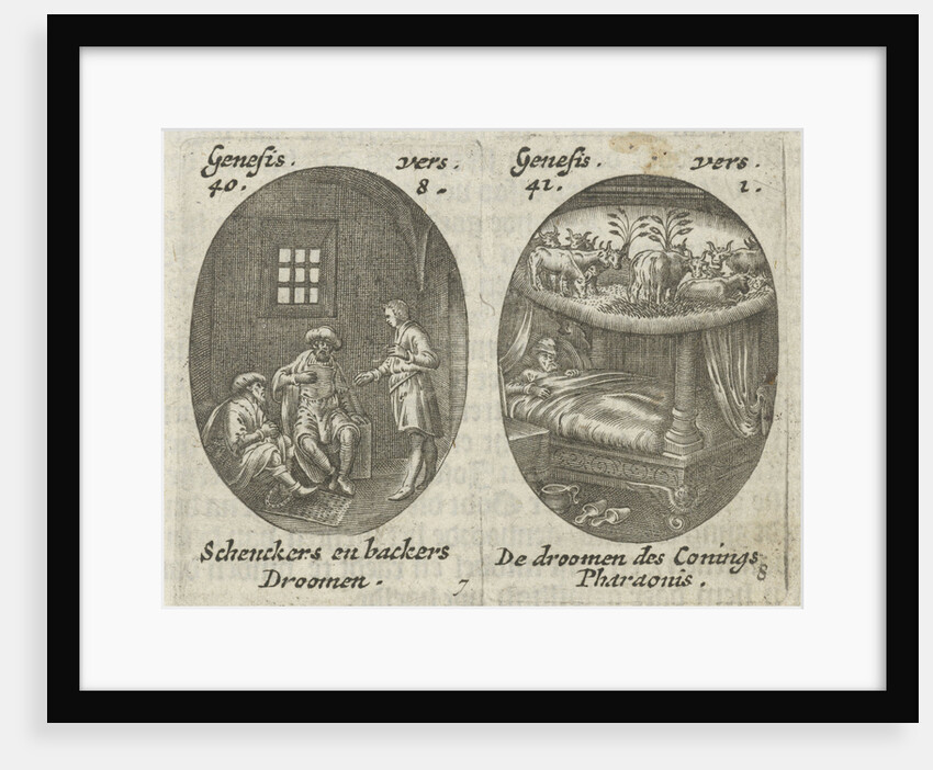 Joseph explains dreams of cupbearer and baker, The dream of Pharaoh by Hans Janssen