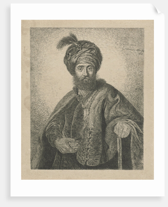 Portrait of an unknown bearded man with turban by Antoine Marie Labouchere
