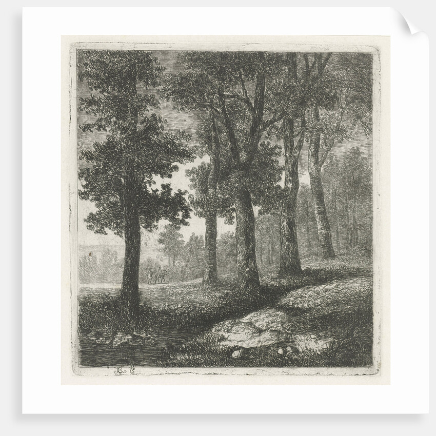 View of a forest by Hermanus Jan Hendrik van Rijkelijkhuysen