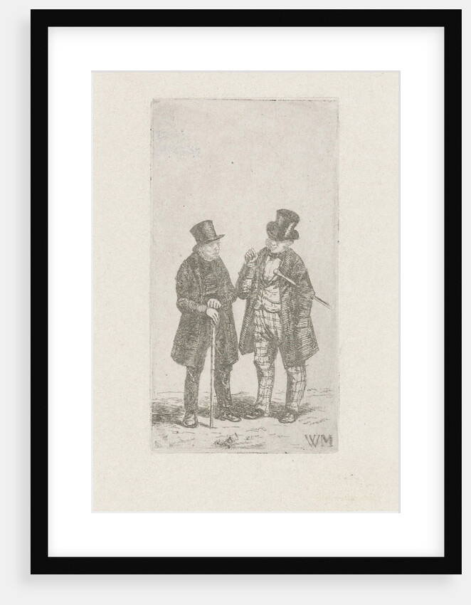 Two men with cane and top hat by Christiaan Wilhelmus Moorrees