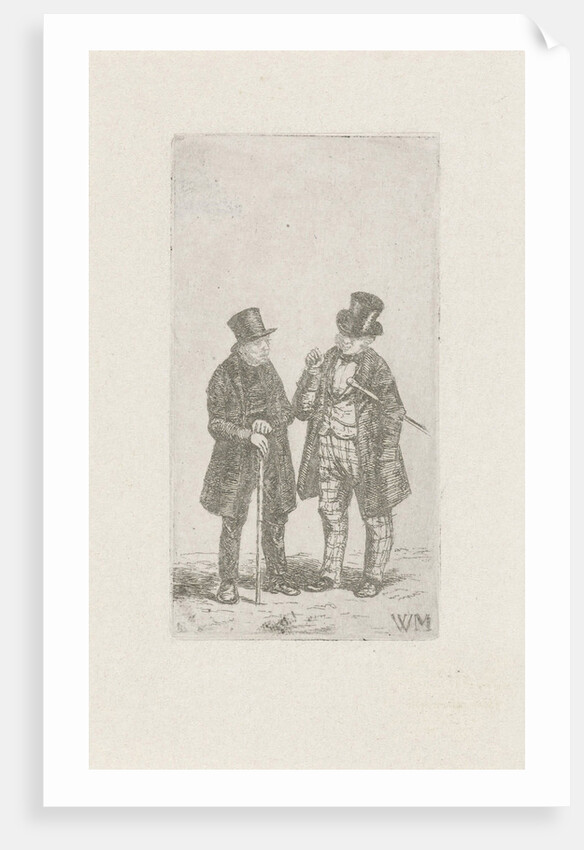 Two men with cane and top hat by Christiaan Wilhelmus Moorrees