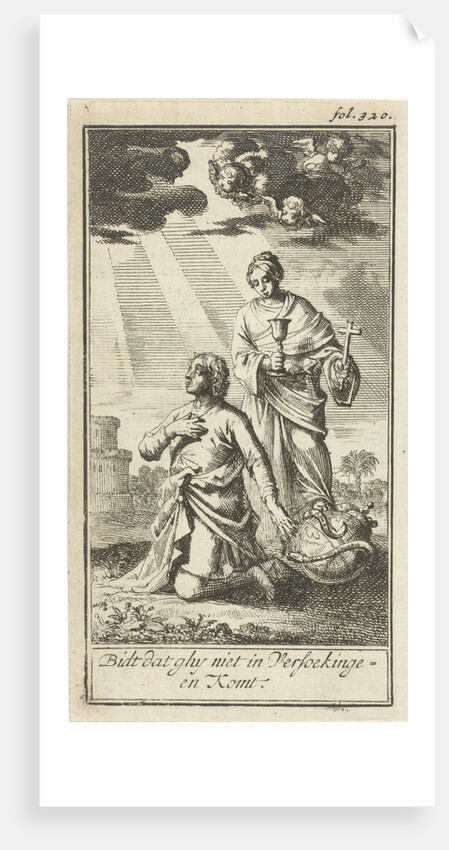 Praying man assisted by the Faith by Barent Bos