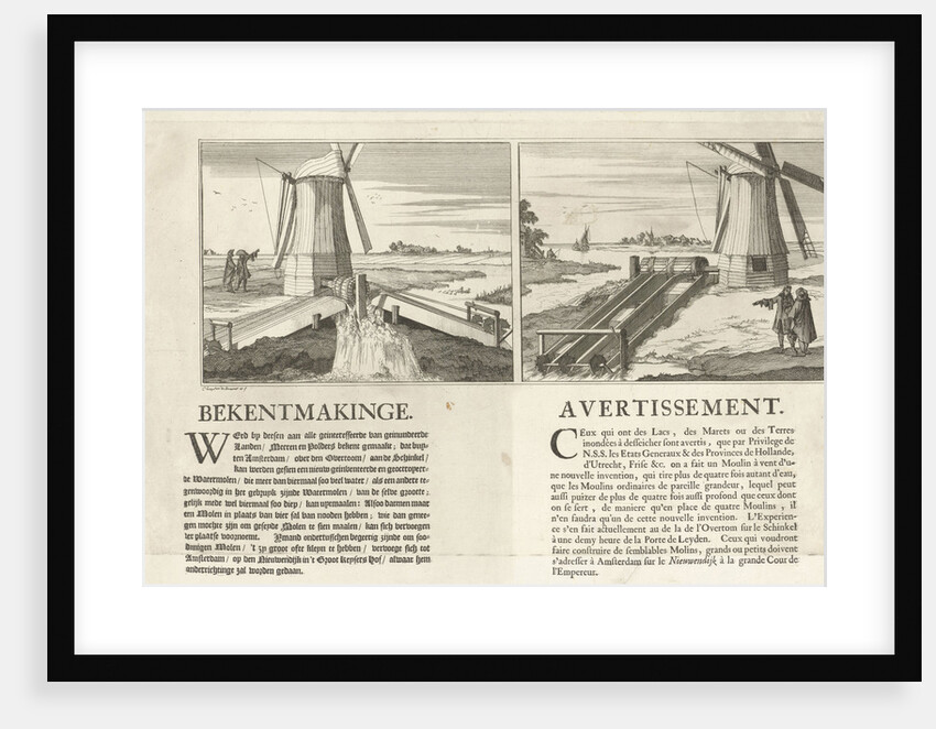Announcement of a new type of water mill by Caspar Luyken