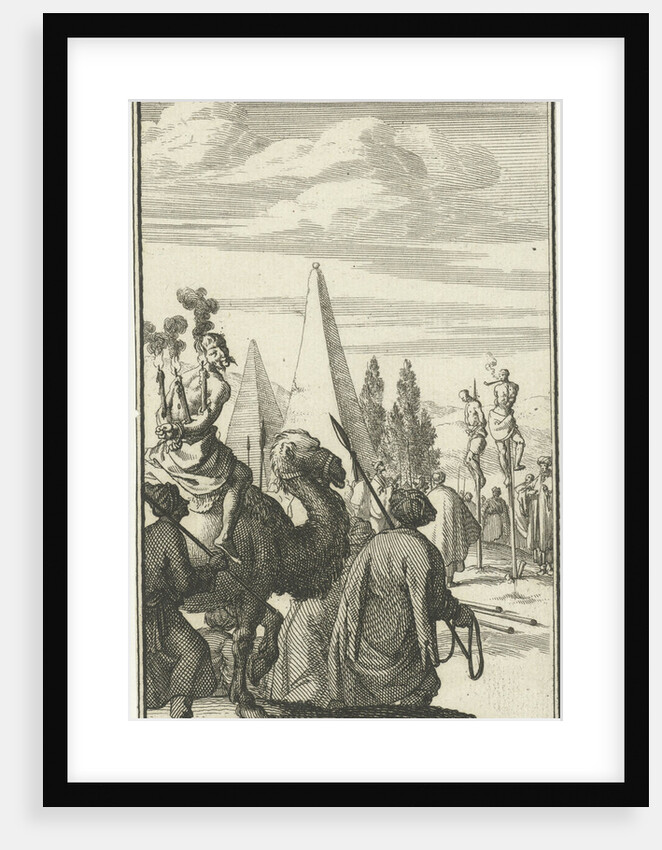 Figures impaled on a pole in Egypt as a punishment by Charles Angot