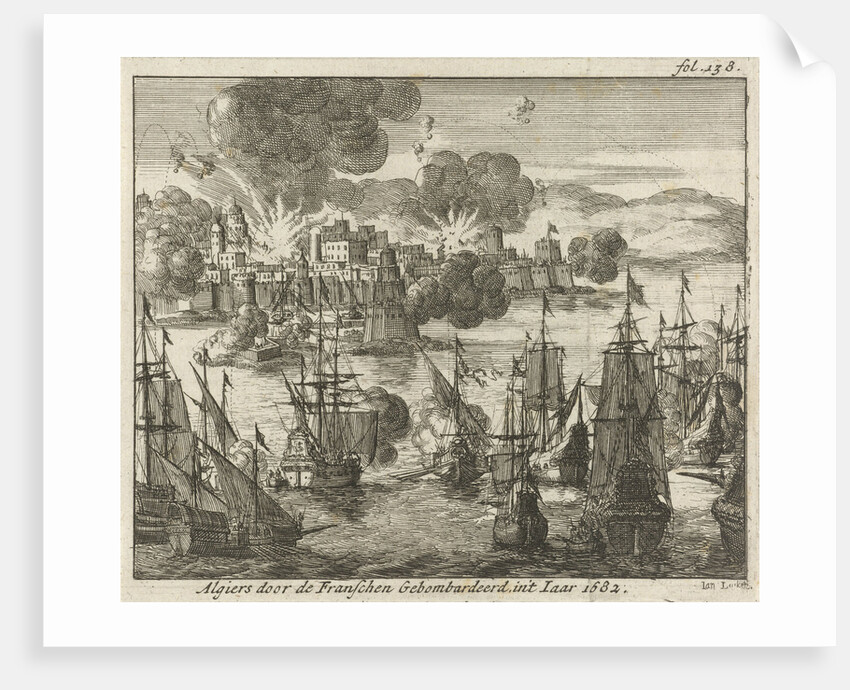 Algiers bombed by the French in 1682 by Jurriaen van Poolsum