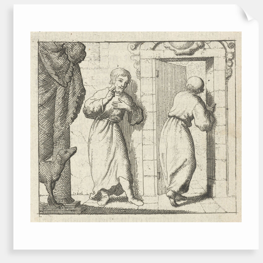 Two men at the open door of a room by Pieter Arentsz & Cornelis van der Sys II