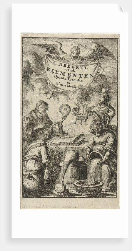 Scholar studies a book in the presence of Earth, Water and Fire by Jacob Claus