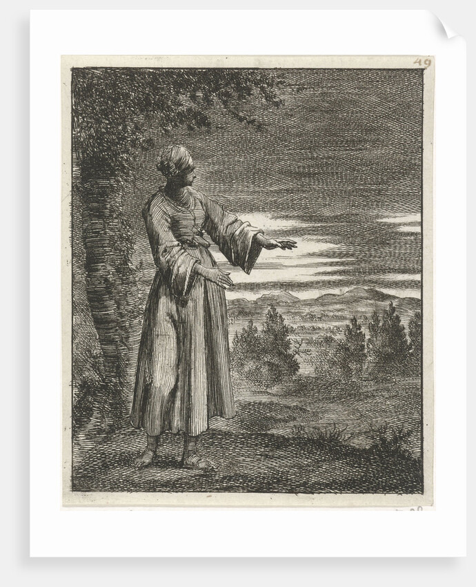 Woman walking in the night by Pieter Arentsz II