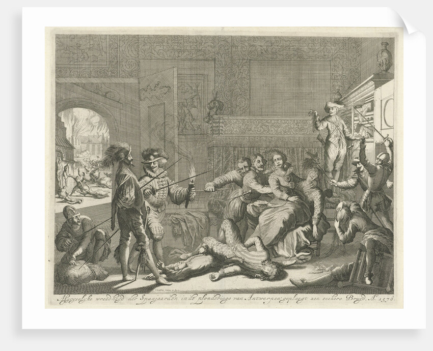 Abuse of a bride by Spanish soldiers during the Spanish Fury in Antwerp by Jan Luyken