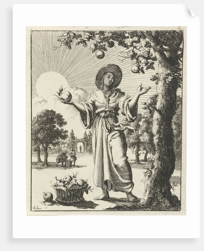 Woman collects fruits by Pieter Arentsz II