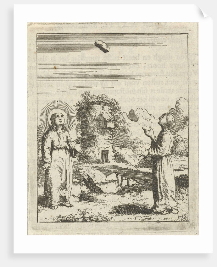 Christ and the personified soul behold a falling stone by Pieter Arentsz II