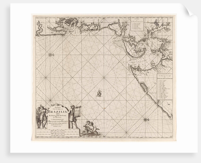 Sea chart of part of the coast of Brazil in the Most Holy Bay by Johannes van Keulen I