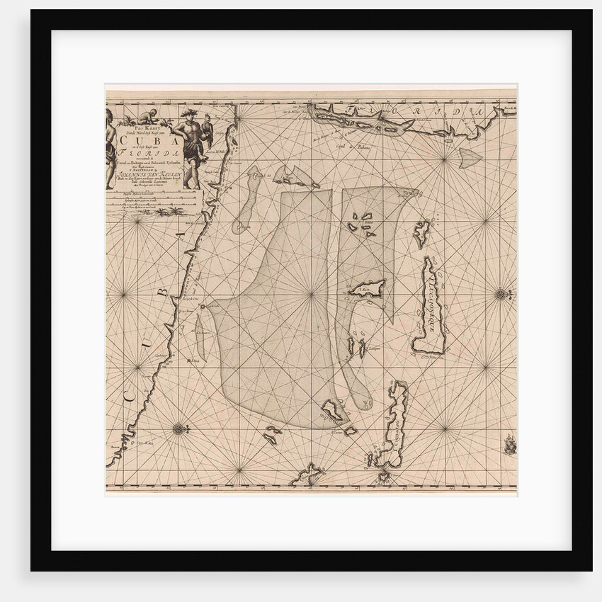 Sea chart of part of southeastern Florida and northeast of Cuba by Johannes van Keulen I
