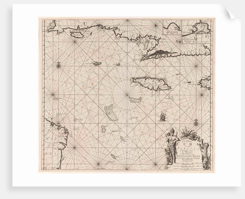 Sea chart of the south coast of Cuba and Jamaica by Johannes van Keulen I