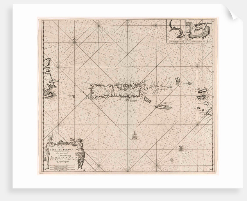 Sea chart of Puerto Rico by Johannes van Keulen I