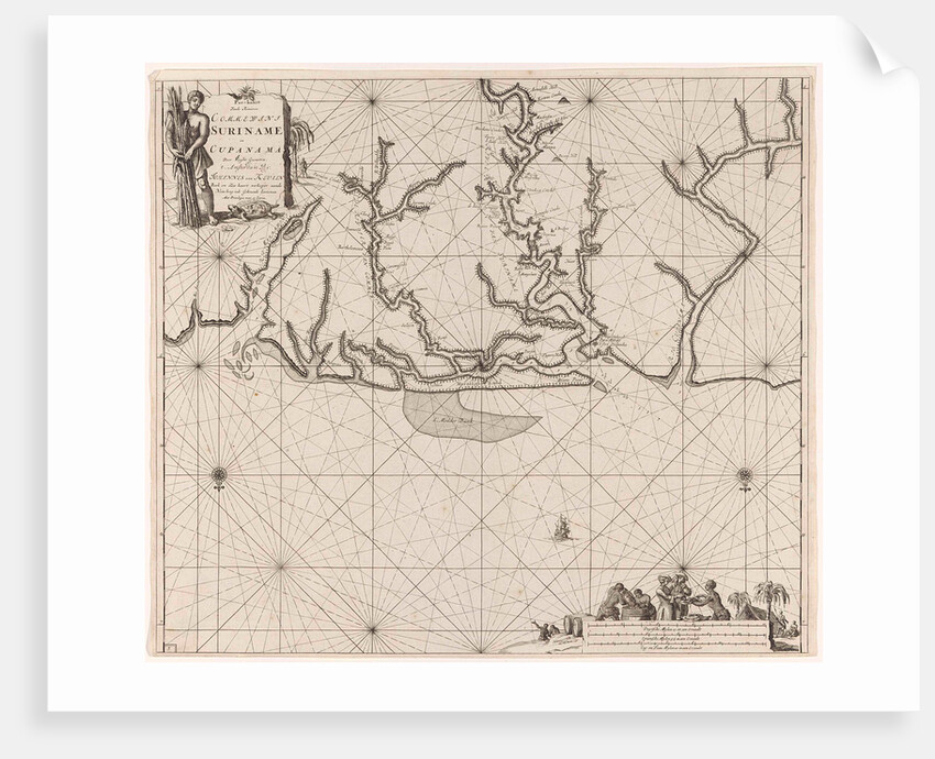 Sea chart of various Surinamese rivers by Anonymous