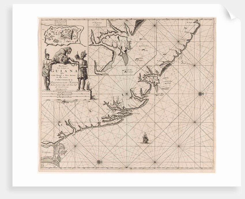 Sea chart of the coast of French Guiana by Johannes van Keulen I