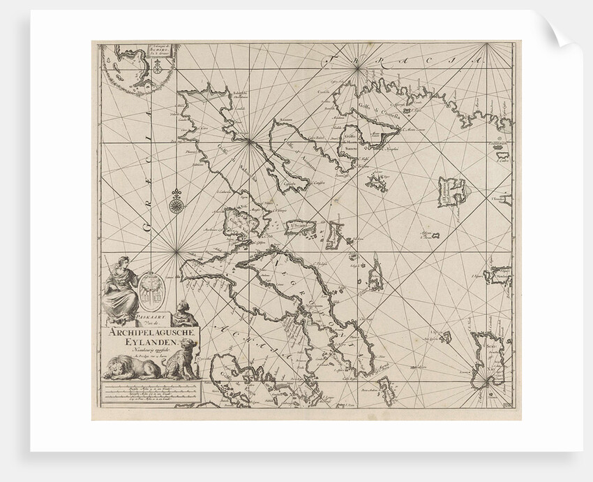 Sea chart of the western part of the Aegean part of the coast of Greece by Anonymous