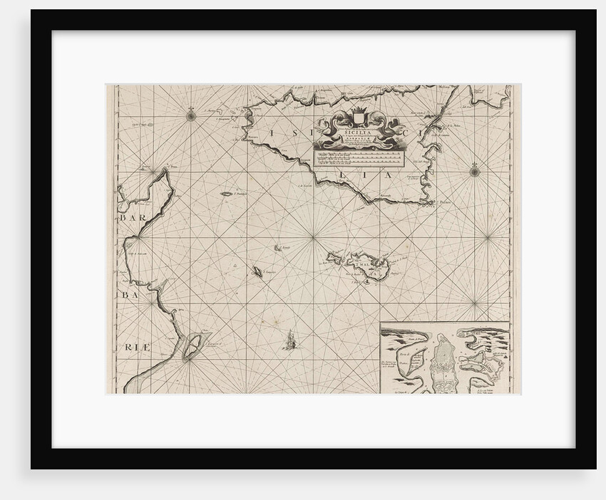 Map of the islands of Sicily and Malta and part of the coast of Tunisia by Anonymous