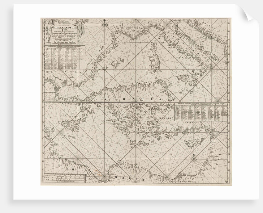 the Mediterranean Sea Map with over the western and the eastern part under by Anonymous