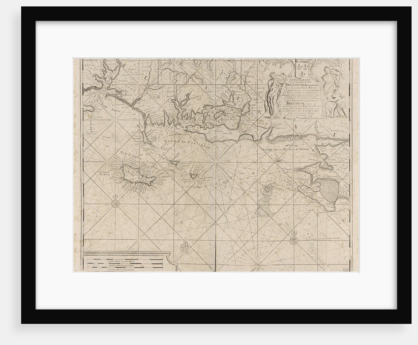 Sea chart of the coast of France between the island of Groix and the municipality of La Baule-Escoublac by Johannes van Keulen I