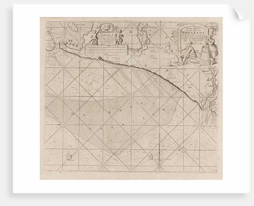 Sea chart of the coast of Holland between Texel and the Meuse by Johannes van Keulen I