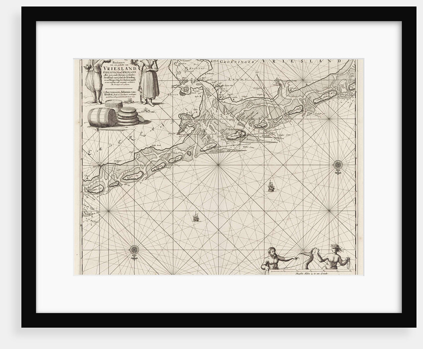 Sea chart of a large part of the Wadden by unknown