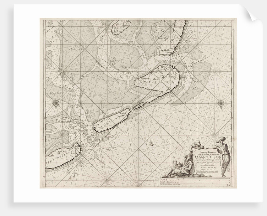 Sea chart of the Wadden Sea from Den Helder to Terschelling by Anonymous