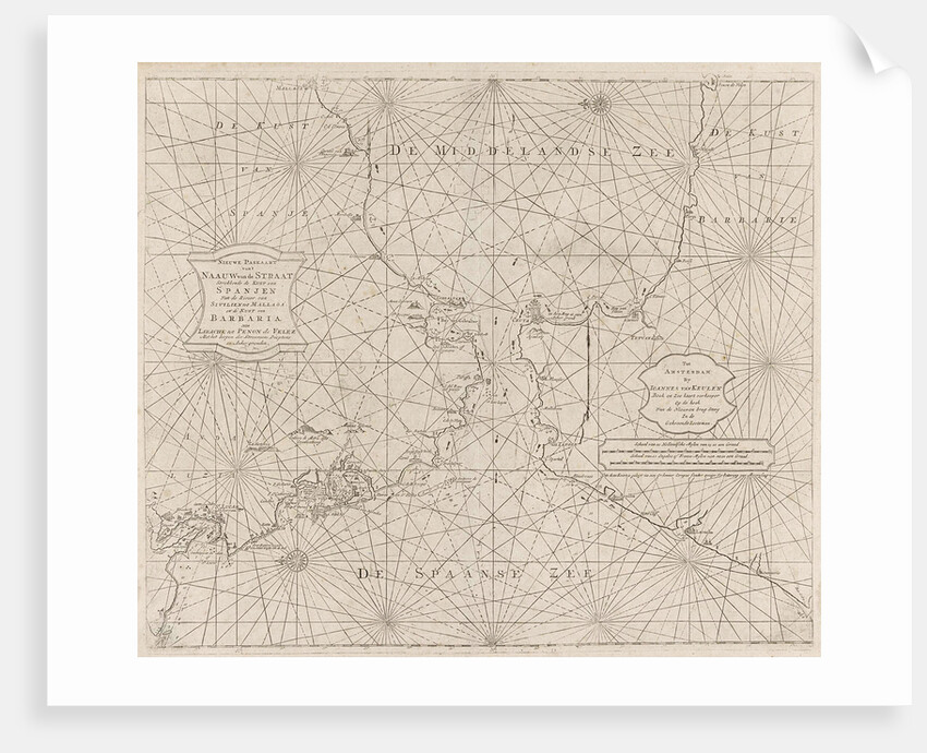 Sea chart of the Strait of Gibraltar by Johannes van Keulen II