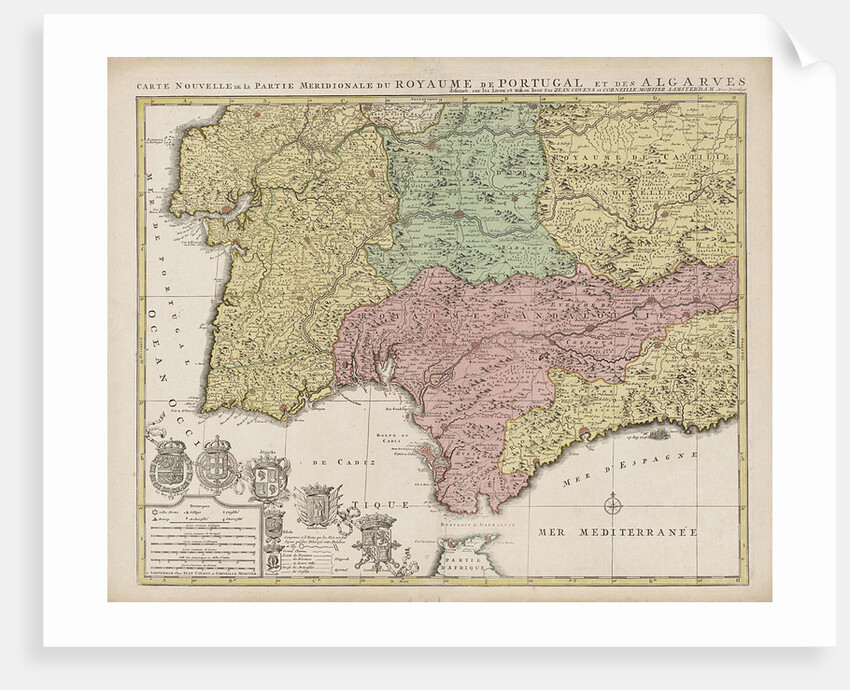 Map of the south of Spain and Portugal by unknown