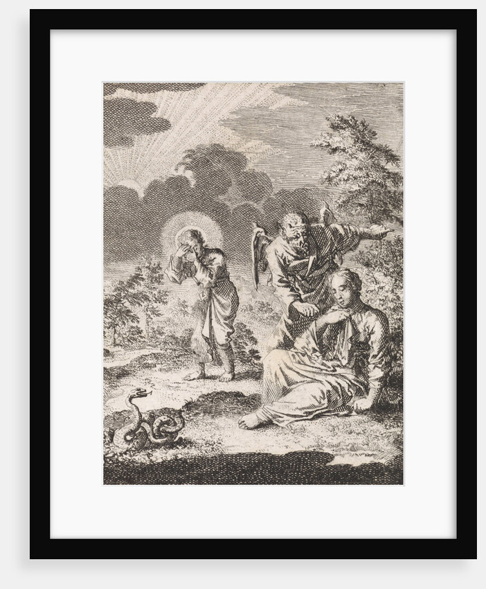 Devil asks the personified soul to leave Christ by Jan Luyken