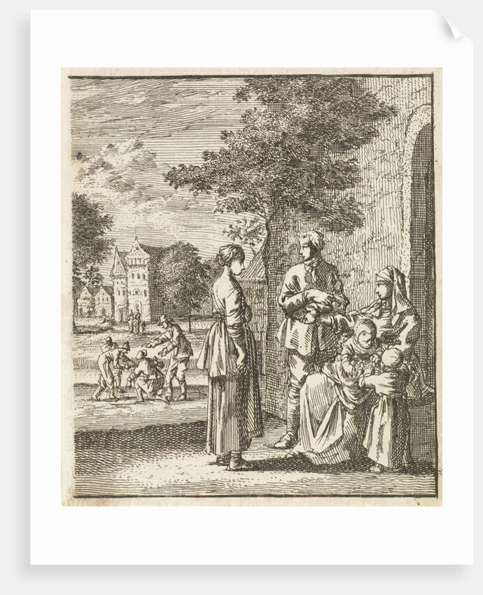 Adult daughter visits her mother and sisters by Cornelis van der Sys