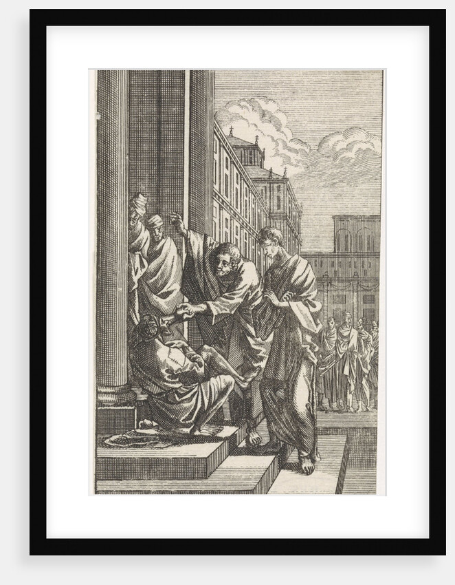 Peter and John heal a crippled person by Anonymous