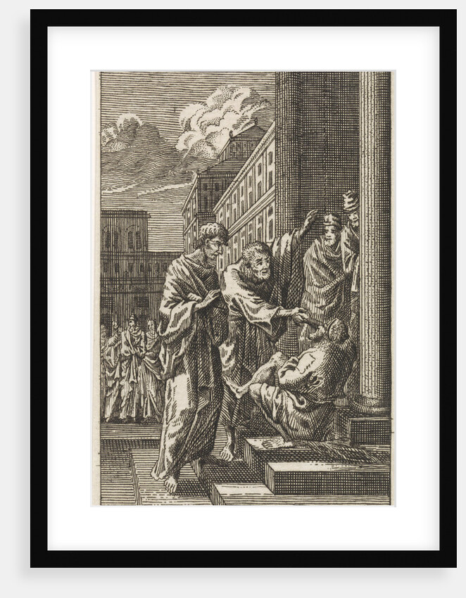 Peter and John heal a lame man by Anonymous