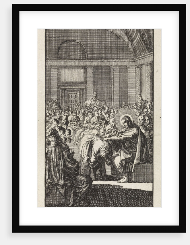 Christ puts his hand on a woman by Pieter Arentsz & Cornelis van der Sys II