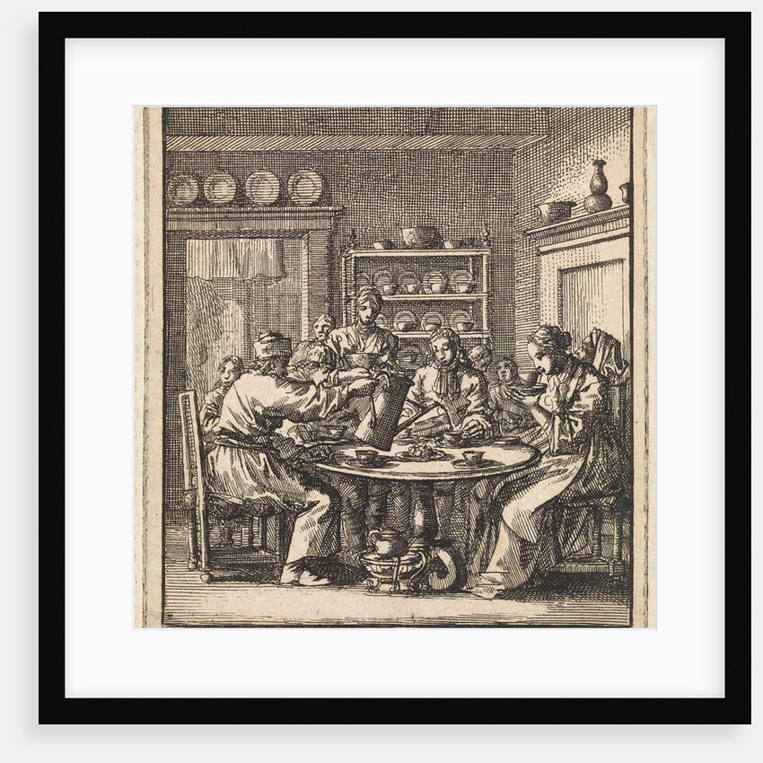 People sit at a table drinking coffee by Pieter Arentsz & Cornelis van der Sys II