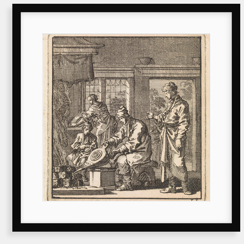 Man stokes the fire with a bellows by Pieter Arentsz & Cornelis van der Sys II