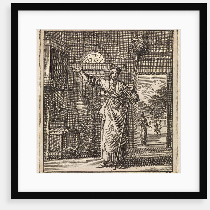 Woman holding a brush on a stick by Pieter Arentsz & Cornelis van der Sys II