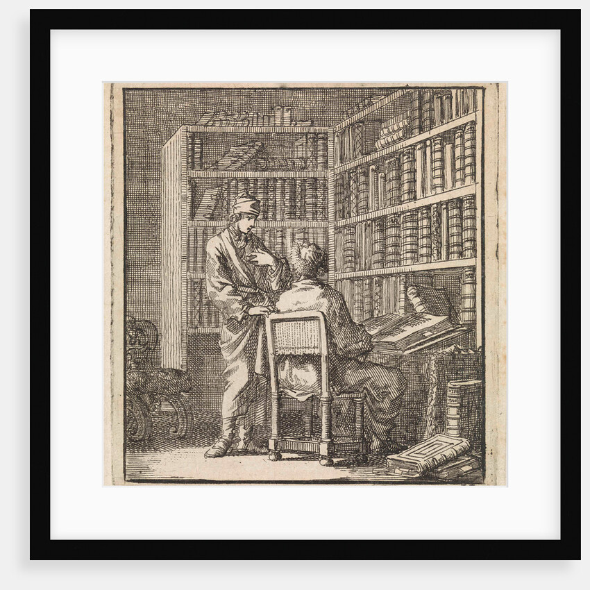 Two men in a bookcase by Pieter Arentsz & Cornelis van der Sys II