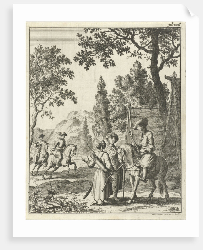 Road guards in Persia in conversation with the writer Jean de Thevenot by Jan Luyken